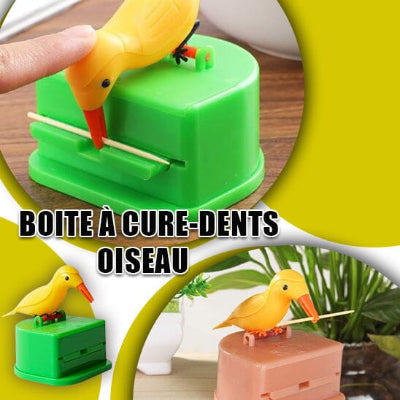 Boîte Cure-dents ABS Créative Distributeur De Cure-dents Créatif En Forme D' oiseau - Design Pression, ABS, Taille Compacte 8,9x7,6 Cm Boîte à Cure-dents