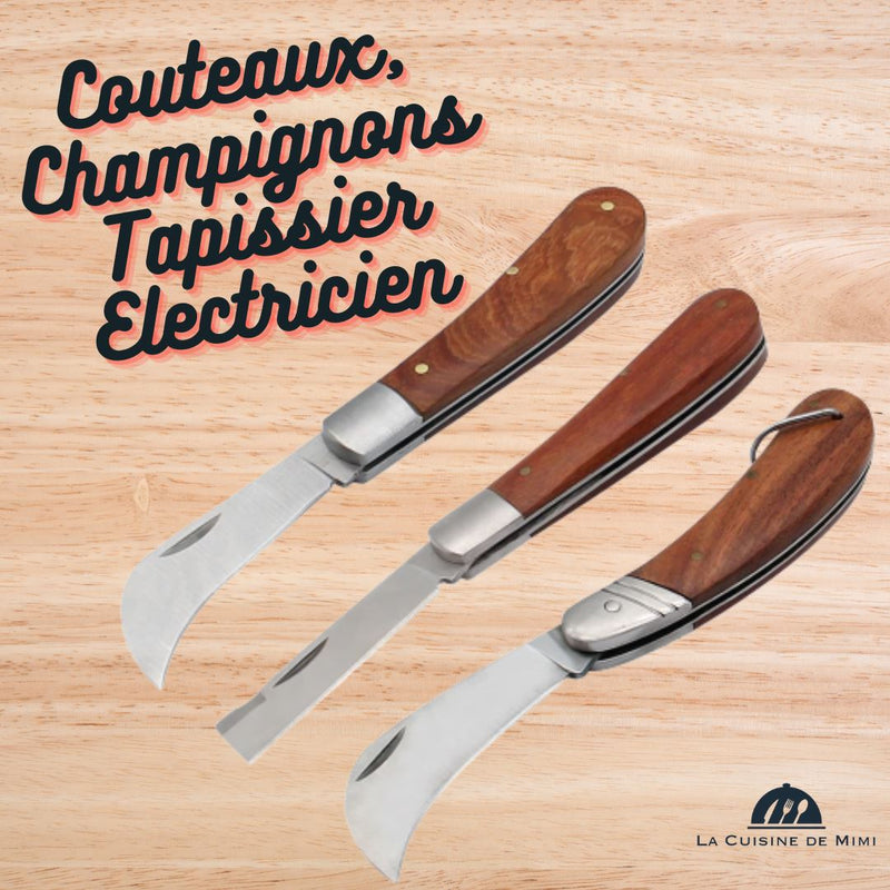 Couteau Inox à champignons, à papier peint, pour électricien. La Cuisine de Mimi