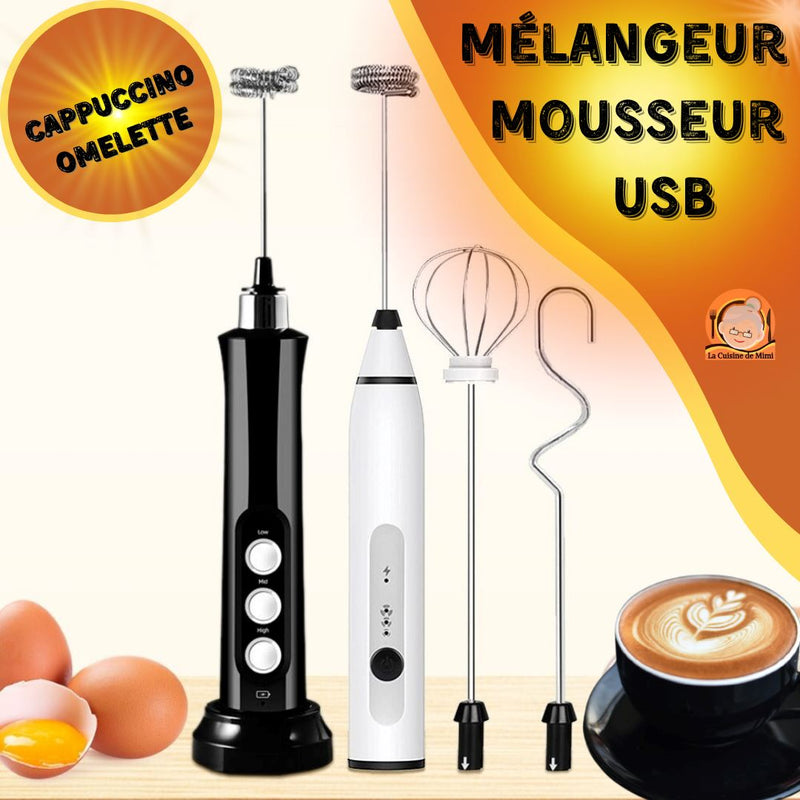 Mousseur à Lait Rechargeable Usb la cuisine de mimi