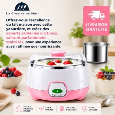 Mini Yaourtière Électrique 1L Protéinée Fitness | Compacte La Cuisine de Mimi