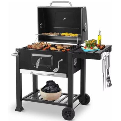 Barbecue Charbon XXL avec Fumoir & Roues | Grill Jardin Premium La Cuisine de Mimi