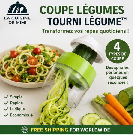 🥕 Coupe légumes | Tourni Légume™ – Des spirales de légumes en quelques secondes la cuisine de mimi