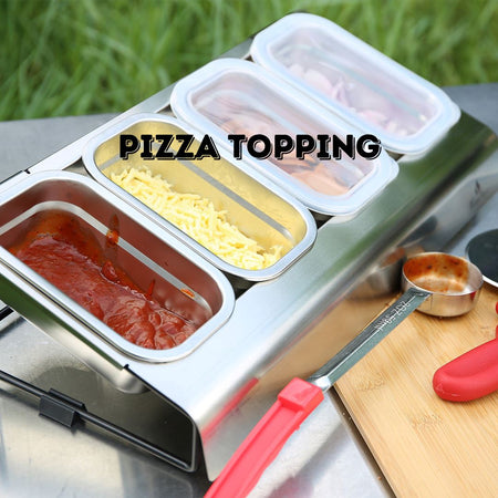 Conteneur pour Pizza Inox |  Pizza Topping™ La Cuisine de Mimi