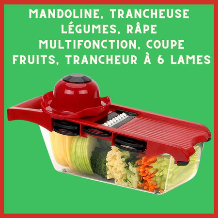 Mandoline, trancheuse à légumes, râpe multifonction, coupe fruits, trancheur à 6 lames | SLICERTOOL™ La Cuisine de Mimi
