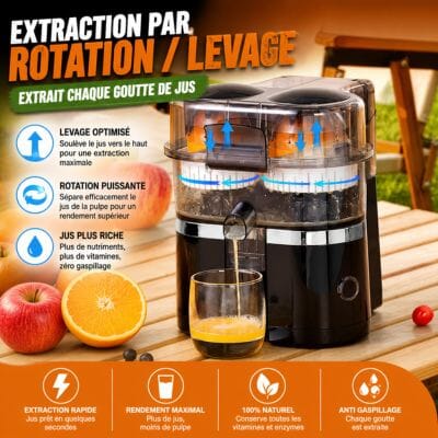Extracteur de jus | Double Tête Silencieux La Cuisine de Mimi