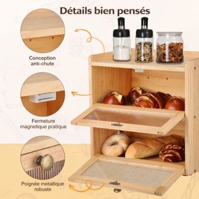 Boîte à pain | Bambou Écologique | Vintage La Cuisine de Mimi