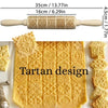 Wooden Rolling Pin for Christmas, 3D DIY Engraved Embossing Rolling Pins with Xmas Reindeer Flower Pattern, for Baking Cookies La Cuisine de Mimi