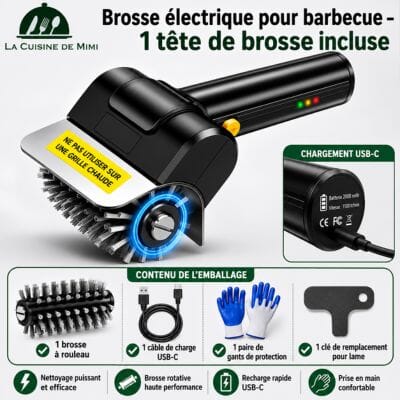 Brosse BBQ | Électrique Sans Fil La Cuisine de Mimi