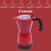 Cafetière Expresso électrique rouge, 6 tasses 300 ml - 480 W | REDMOKACUP™ La Cuisine de Mimi