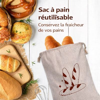 Sacs à pain en lin | ConservFraîcheur La Cuisine de Mimi