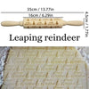 Wooden Rolling Pin for Christmas, 3D DIY Engraved Embossing Rolling Pins with Xmas Reindeer Flower Pattern, for Baking Cookies La Cuisine de Mimi