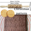 Wooden Rolling Pin for Christmas, 3D DIY Engraved Embossing Rolling Pins with Xmas Reindeer Flower Pattern, for Baking Cookies La Cuisine de Mimi