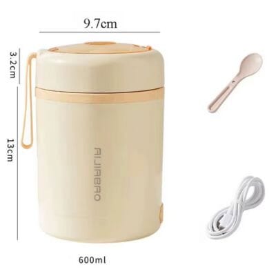 Boîte à lunch chauffante USB 600ML maintient 60°C | ThermoLunch La Cuisine de Mimi