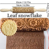 Wooden Rolling Pin for Christmas, 3D DIY Engraved Embossing Rolling Pins with Xmas Reindeer Flower Pattern, for Baking Cookies La Cuisine de Mimi