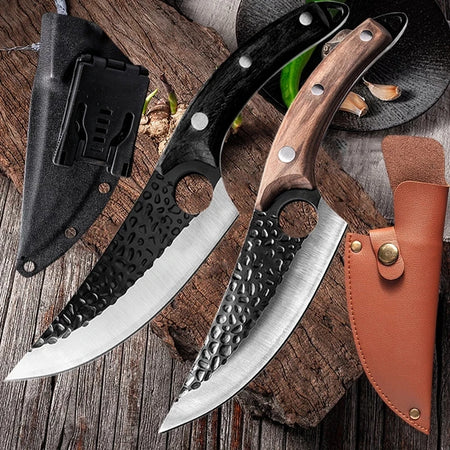 Stainless Steel Kitchen Boning Knife Fishing Knife Meat Cleaver Handmade Forged Chef Outdoor Cooking Cutter Butcher Knife Tool La Cuisine de Mimi