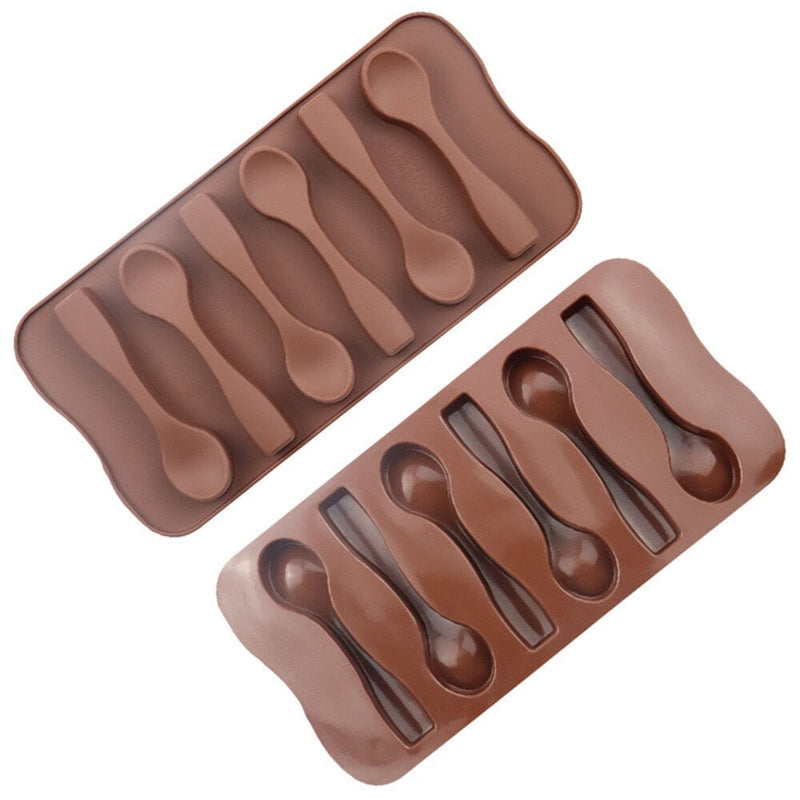 Cute Cake Mold Good Quality DIY Chocolate Six Spoons Mould Mold Silicone Baking Cake Decorating Topper Candy La Cuisine de Mimi
