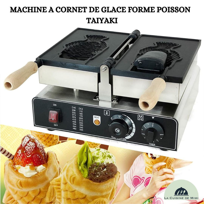 MACHINE A CORNET DE GLACE FORME POISSON - TAIYAKI La Cuisine de Mimi