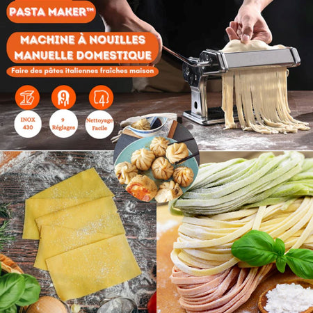 Machines à Pâtes avec 9 réglages d'épaisseur réglables et 2 cutters | Pasta Maker™ La Cuisine de Mimi