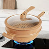 Non-Stick Clay Wok With Steamer Basket Clay Wok Micro-pressure Wok Multifunctional Non-stick Household Frying Pan Induction La Cuisine de Mimi