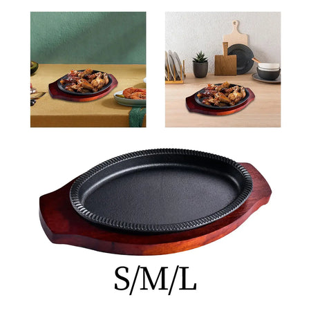 Cast Iron Steak Plate Japanese Type Nonstick Platter Skillet Tray Sizzle Griddle La Cuisine de Mimi