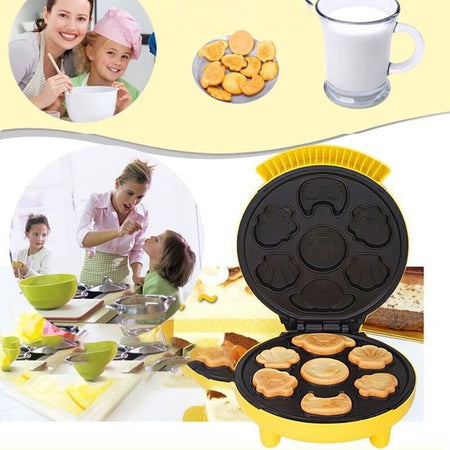 Mini Electric Waffles Maker Different Shaped Non-Sticky Pancakes Breakfast Making Machine with 7 Cake Capacity Kitchen Appliance La Cuisine de Mimi
