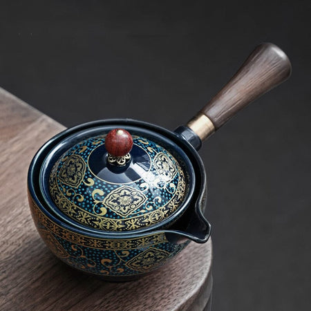 Porcelain Chinese Gongfu Tea Set Portable Teapot Set with 360 Rotation Tea Maker and Infuser Tea Ceremony Set Teapot Set Bag La Cuisine de Mimi