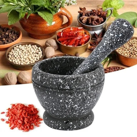 Resin Setmortar and Pestle Garlic Herb Spice Mixing Grinding Crusher Bowl Restaurant Kitchen Tools La Cuisine de Mimi