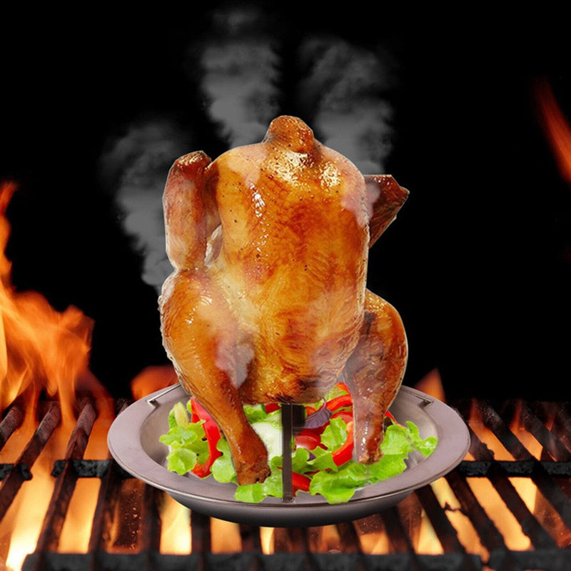 Chicken Roaster Rack Holder Roasting Pan Stand Tool for BBQ Smoker Barbecue Poultry Turkey Standing Indoor Outdoor Camping La Cuisine de Mimi