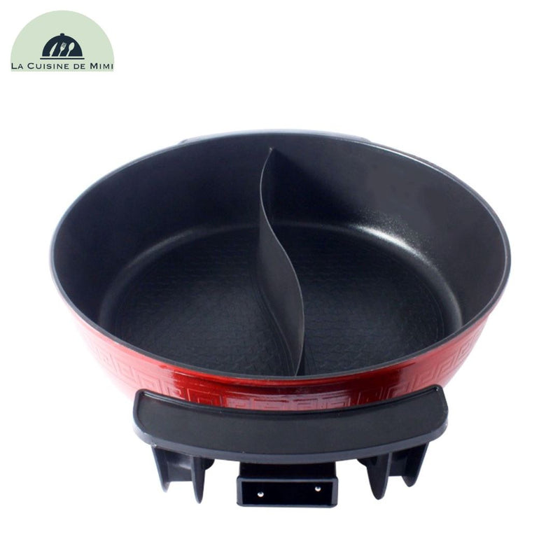 Poêle Shabu Shabu Avec Séparateur En Acier Inoxydable 32 Cm – Pour Induction Et Plaques De Cuisson