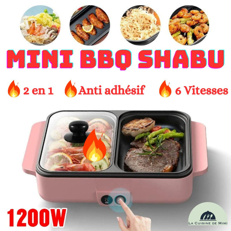 MINI BARBECUE 2 EN 1 GRIL/MARMITE 220V ⎮ BARBECUE SHABU ™ La Cuisine de Mimi