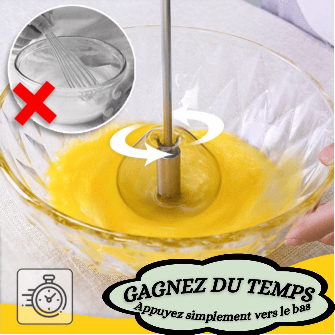 Fouet semi-automatique en acier inoxydable Mixer Ballon d'oeuf lait Batteur  outil de cuisson Fournitures de cuisine 4673