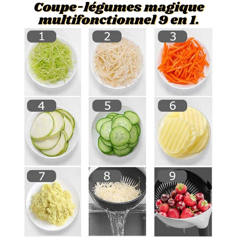 Coupe-légumes multifonctionnelle Magic Rotate avec panier de vidange  manuelle