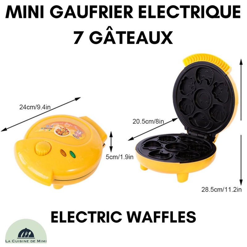 ELECTRIC WAFFLES  MINI GAUFRIER ELECTRIQUE 7 GÂTEAUX La Cuisine de Mimi