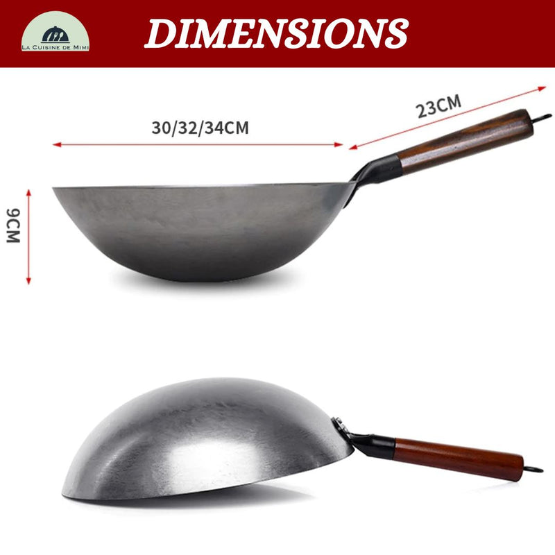 Poêle wok traditionnelle en fer forgé à la main – CUISAMIX