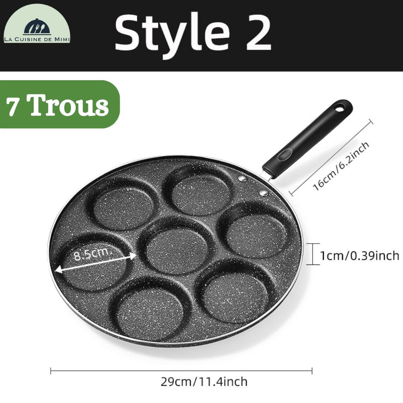 Poêle à Pancakes 4 Trous En Forme De Cœur – Antiadhésive, Alliage Aluminium – Pour Petit-Déjeuner, Omelettes, Burgers - 2