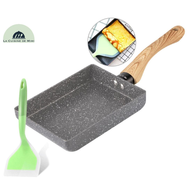 Gift-Poêle à omelette Tamagoyaki poêle à frire rectangulaire à revêtement antiadhésif avec Gift-Poêle à omelette Tamagoyaki poêle à frire rectangulaire à revêtement antiadhésif avec