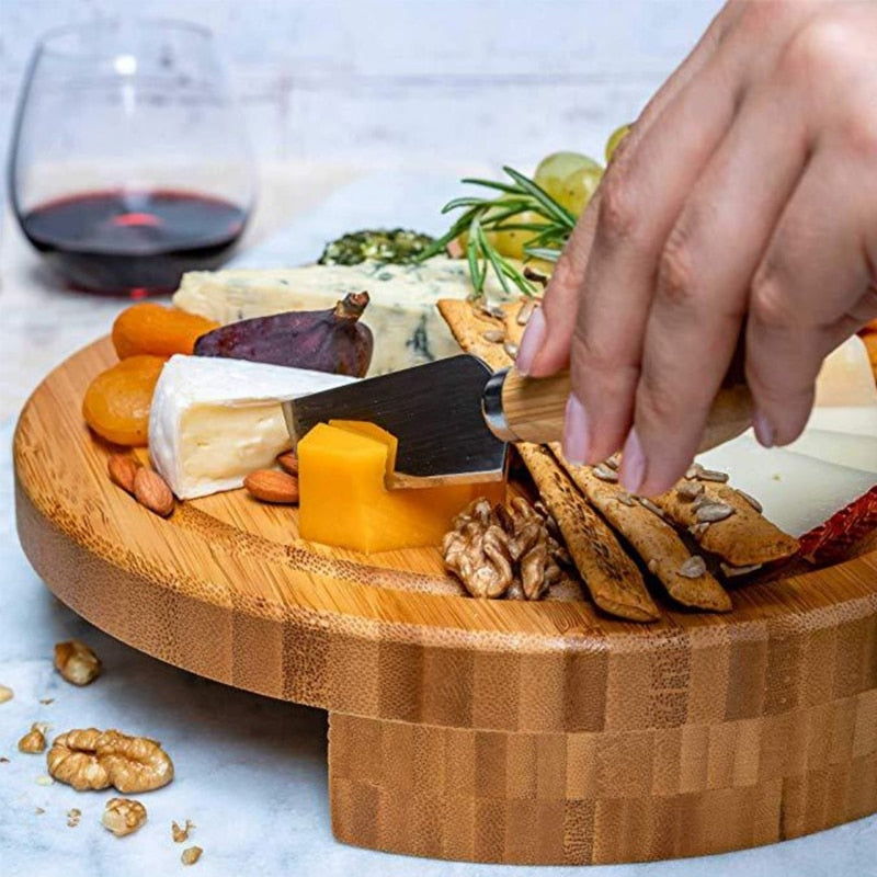 Ensemble couteaux à fromage acier inoxydable 4pcs Plateau bois – La Cuisine  de Mimi