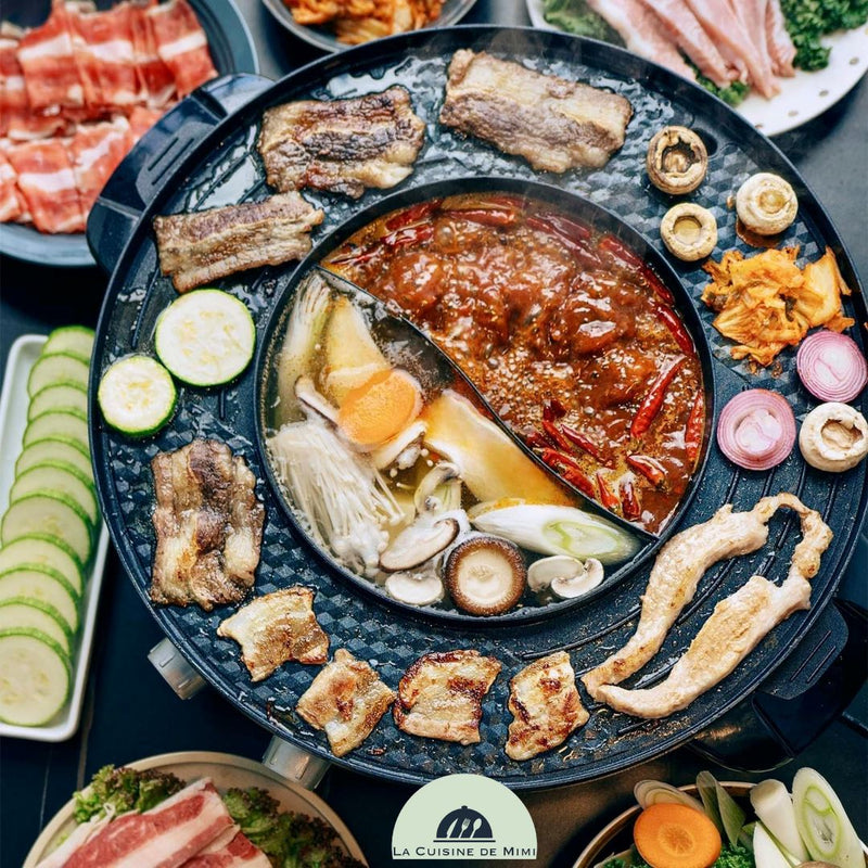KOREANBBQ™⎮Gril Barbecue - Fondue Coréenne 2 En 1